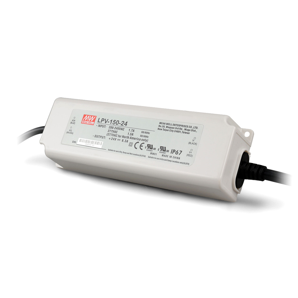 LPV-150-24 150Watt AC110V Input Voltage Mean Well High-Efficacy Waterproof DC24V UL-Listed LED Display Lighting Power Supply LPV-150-24 150Watt AC110V Input Voltage Mean Well High-Efficacy Waterproof DC24V UL-Listed LED Display Lighting Power Supply